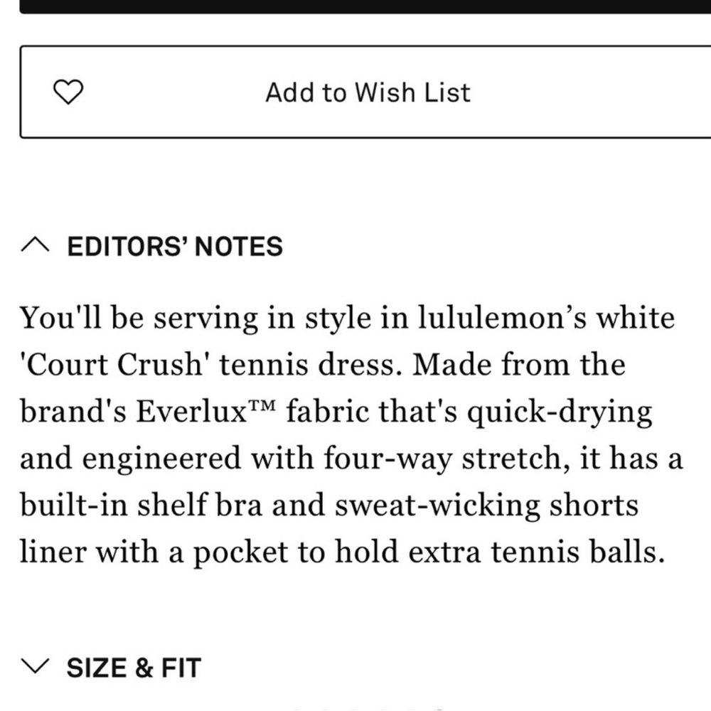 Lululemon Court Crush Dress white NWT Sz 8 - Picture 11 of 11